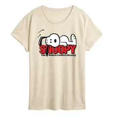 アニメキャラクター レディース トップス Tシャツ グラフィック Licensed Character Womens Peanutsnoopy The World Famous Beagle Graphic Tee Beige ベージュ