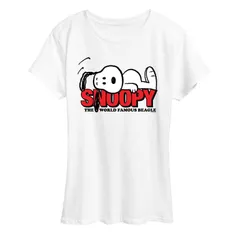 アニメキャラクター レディース トップス Tシャツ グラフィック Licensed Character Womens Peanutsnoopy The World Famous Beagle Graphic Tee White ホワイト