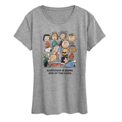 アニメキャラクター レディース トップス Tシャツ グラフィック Licensed Character Womens Peanuts One Of The Gangraphic Tee Heather Gray グレー