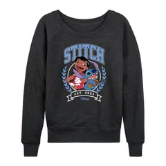 アニメキャラクター レディース トップス Tシャツ パイル Licensed Character Womens Disneys Lilo Stitch Collegiatest 2002 French Terry Long Sleeve Tee Heather