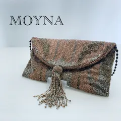 MOYNA モイナ ビーズ 2way クラッチバッグ ショルダーバッグ  ブラウン レディース 鞄  _218067