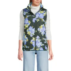 ランズエンド レディース アウター ジャケット・ブルゾン プリント キルティング ベスト Womens Lands End Print FeatherFree Quilted Insulated Vest Evening Forest Rose フォレスト
