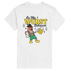 アニメキャラクター メンズ トップス Tシャツ グラフィック Licensed Character Mens On My Wurst Behavior Oktoberfest Graphic Tee White ホワイト
