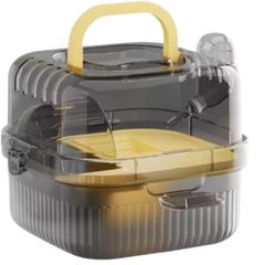 Crystal craft 小動物ケージ お出かけ ハムスター チンチラ おでかけキャリー 滑車＆給水器付き【イエロー】 [イエロー]