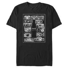 アニメキャラクター メンズ トップス Tシャツ ヴィンテージ グラフィック Licensed Character Mens CocaCola Vintage Boomboxes Graphic Tee Black ブラック
