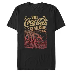 アニメキャラクター メンズ トップス Tシャツ グラフィック Licensed Character Mens CocaCola Music Festival 86 Graphic Tee Black ブラック