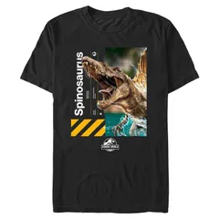 アニメキャラクター メンズ トップス Tシャツ グラフィック Licensed Character Mens Jurassic World Rebirth Spinosaurus Poster Gra