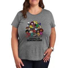 アニメキャラクター レディース トップス Tシャツ プラスサイズ グラフィック Licensed Character Plusize Mattel 80th Graphic Tee Heather Gray グレー