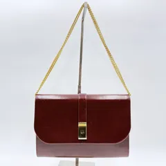 Christian Dior（クリスチャン・ディオール）ヴィンテージ レザー チェーンショルダーバッグ ボルドー ゴールド金具