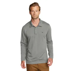 エディー バウアー メンズ トップス Tシャツ ポロシャツ Mens Eddie Bauer Long Sleeve Melange Polo Gray グレー