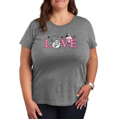 アニメキャラクター レディース トップス Tシャツ プラスサイズ グラフィック Licensed Character Plusize Dr Seuss Fish Love Graphic Tee Heather Gray グレー