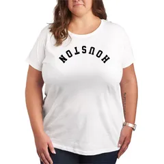 アニメキャラクター レディース トップス Tシャツ プラスサイズ ダウン グラフィック Licensed Character Plusize Houston Upside Down Graphic Tee White ホワイト