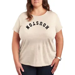 アニメキャラクター レディース トップス Tシャツ プラスサイズ ダウン グラフィック Licensed Character Plusize Houston Upside Down Graphic Tee Beige ベージュ