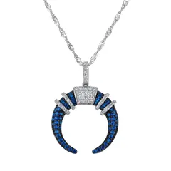Designs by Gioelli レディース アクセサリー ネックレス・チョーカー・ペンダントトップ レース Designs by Gioelli Sterling Silver Cubic Zirconia Horn Pendant Necklace S