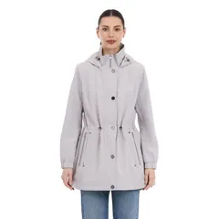 ロンドンフォグ レディース アウター ジャケット・ブルゾン Womens London Fog SnapFront Removable Hood Anorak Jacket Volcanic Rockのサムネイル