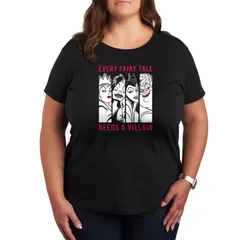 ディズニー レディース トップス Tシャツ プラスサイズ グラフィック Disney Villain Cruella Evil Queen Ursula Maleficent Plusizevery