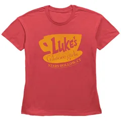 アニメキャラクター レディース トップス Tシャツ グラフィック Licensed Character Juniors Gilmore Girls Lukestars Hollow CT Graphic Tee Red レッド