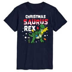 디즈니 픽사 맨즈 탑스 T셔츠 그래픽 Disney Pixars Toy Story Rex Mens Christmasaurus Rex Graphic Tee Navy 네이비