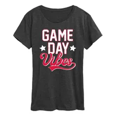 アニメキャラクター レディース トップス Tシャツ グラフィック Licensed Character Womens Game Day Vibes Graphic Tee Heather Charcoal チャコール