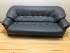 関東近県限定】NITORIニトリ合皮3人掛けソファ ブラック - メルカリ