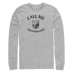 アニメキャラクター メンズ トップス Tシャツ トール グラフィック Licensed Character Big Tall Call Me Old Fashioned Long Sleeve Graphic Tee Athletic Heather ヘザー