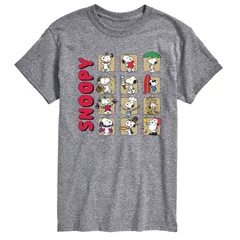 アニメキャラクター メンズ トップス Tシャツ トール グラフィック Licensed Character Big Tall Peanutsnoopy Calendar Graphic Tee Heather Gray グレー