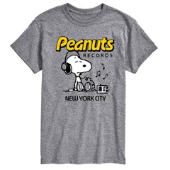 アニメキャラクター メンズ トップス Tシャツ トール グラフィック Licensed Character Big Tall Peanuts Recordsnoopy Headphones Graphic Tee Heather Gray グレー