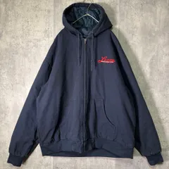 Cornerstone duck active jacket parka embroidery logo navy XL 希少カラー ダック アクティブジャケット 企業刺繍ロゴ 紺