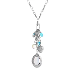 1928 レディース アクセサリー ネックレス・チョーカー・ペンダントトップ レース 1928 Silver Tone Charm Necklace White ホワイト