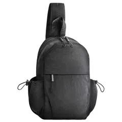 [unizom] 雑誌掲載 ボディバッグ メンズ レディース ショルダーバッグ 2way リュックにもなる 大容量 軽量 おしゃれ 斜めがけ 通勤 旅行 アウトドア (ブラック) [ブラック]