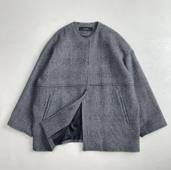 【美品】ジャーナルスタンダード　レディース　ビーバー　ノーカラー　コート　38 グレンチェック　グレー　ウール100%