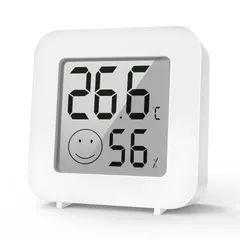 即日・翌日発送❣️1768m デジタル温湿度計、高効率省エネ、湿度計、温度計、室内用、高精度センサー、収納簡単、壁掛け/背面粘着式、子供部屋・オフィス・家庭用、熱中症予防/インフルエンザ対策温度計（ホワイト）
