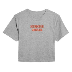 アニメキャラクター レディース トップス Tシャツ クロップド グラフィック Licensed Character Juniors Sourdough Showgirl Graphicropped Tee Heather Gray グレー