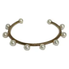 Bijou de M(ビジュードエム) バングル - ゴールド×白