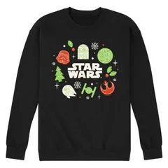 アニメキャラクター メンズ トップス Tシャツ スウェット フリース Licensed Character Menstar Wars Christmas Cookies Fleece Sweatshirt Black ブラック