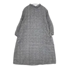 fog linen work グレンチェック リトアニア製 リネン ワンピース ブラック ホワイト レディース フォグリネンワーク【中古】6-0226M∞