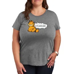 アニメキャラクター レディース トップス Tシャツ プラスサイズ グラフィック Licensed Character Plusize Garfield Im Not Always Right But Im Never Wrongraphic Tee Heath