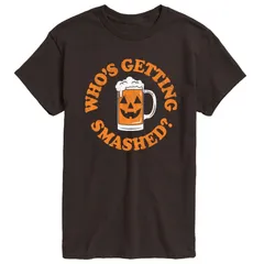 アニメキャラクター メンズ トップス Tシャツ グラフィック Licensed Character Mens Whos Getting Smashed Pumpkin Graphic Tee Dark Brown ブラウン