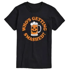 アニメキャラクター メンズ トップス Tシャツ グラフィック Licensed Character Mens Whos Getting Smashed Pumpkin Graphic Tee Black ブラック