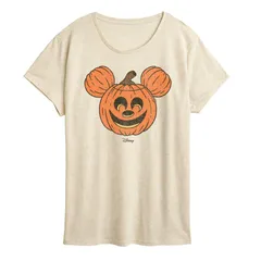 ディズニー レディース トップス Tシャツ グラフィック Disneys Mickey Mouse Womens Pumpkin Graphic Tee Beige ベージュ