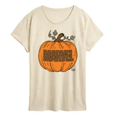 マーベル レディース トップス Tシャツ ロゴ グラフィック Womens Marvelogo Pumpkin Graphic Tee Beige ベージュ