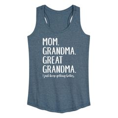 애니메이션 캐릭터 레이디스 탑스 티셔츠 그래픽 Licensed Character Womens Mom Grandma Great Grandma Graphic Tank Top Heather Blue 헤더