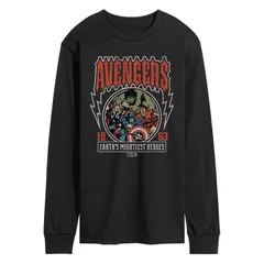 マーベル メンズ トップス Tシャツ ヴィンテージ グラフィック Mens Marvel The Avengers Vintage Band Tee Long Sleeve Graphic Tee Black ブラック