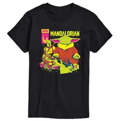 スター ウォーズ メンズ トップス Tシャツ グラフィック Menstar Wars The Mandalorian Comicover Graphic Tee Black ブラック