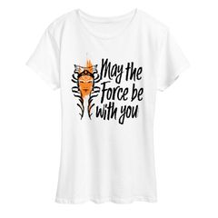 스타 워즈 레이디스 탑스 티셔츠 그래픽 Womenstar Wars May The Force Be With You Graphic Tee White 화이트