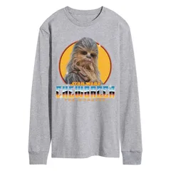 スター ウォーズ メンズ トップス Tシャツ グラフィック Menstar Wars Chewbacca The Wookiee Chrome Long Sleeve Graphic Tee Athletic Heather ヘザー