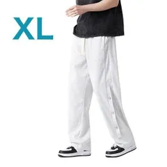 【訳あり】 ジャージ XL スポーツ 部屋着 ウエストゴム カジュアル ワイドパンツ ライトグレー 古着