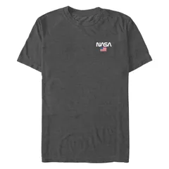 アニメキャラクター メンズ トップス Tシャツ トール グラフィック Licensed Character Big Tall NASAmerican Flag Pocket Stamp Graphic Tee Charcoal Heather チャコール