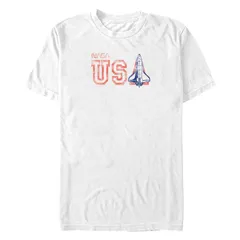 アニメキャラクター メンズ トップス Tシャツ トール グラフィック Licensed Character Big Tall NASA USA Space Shuttle Graphic Tee White ホワイト