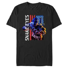アニメキャラクター メンズ トップス Tシャツ グラフィック Licensed Character Mens GI Joe Snakeyes Americana Graphic Tee Black ブラック
